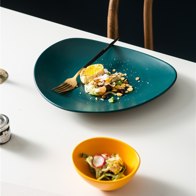 Creative Ceramic Bowls and Plates, Household Soup Bowls, Rice Bowls, Salad Bowls, Dessert Bowls, Dishes Sets, Pasta Steak Plates, Tableware
