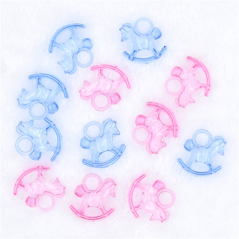 Transfronterizo de plástico transparente caballo de mecedora decoración de fiesta de bebé accesorios DIY hechos a mano animales de cuentas 12