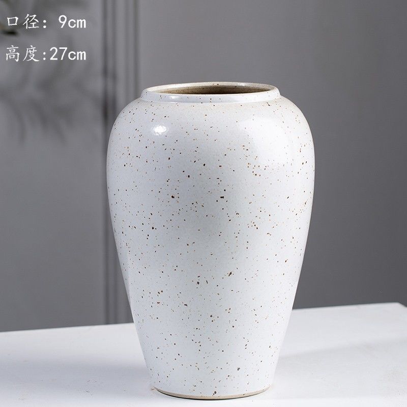 Jingdezhen nuevo jarrón de cerámica china planta maceta de flores de cerámica vintage flor seca sala de estar decoración moderna simple estricta