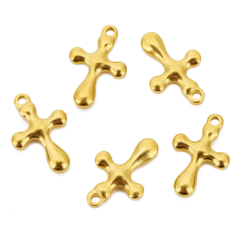 DIY Jewelry Accessories Classification 5 PCS/Package 12*20mm 13 * 21mm 14.5*22mm Hole 2~2.9mm 304 Stainless Steel Cross Pendant