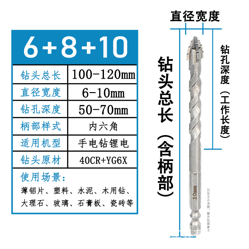 【杰盛优品】四刃锯齿合金偏心钻头十字瓷砖玻璃高硬度钻孔水泥好|undefined