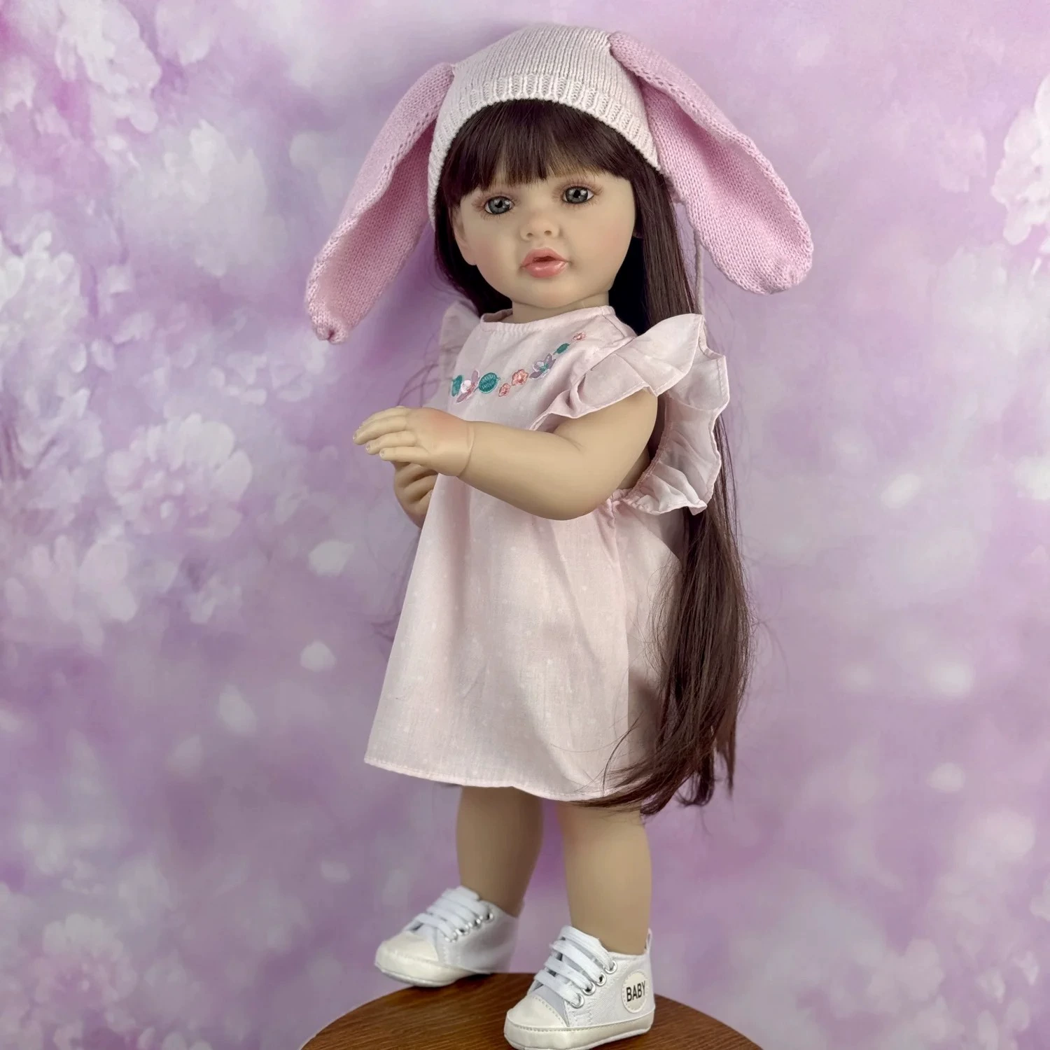 BZDOLL 55 см полностью приклеенная милая кукла с длинными волосами, реалистичная реборн-кукла, хит продаж