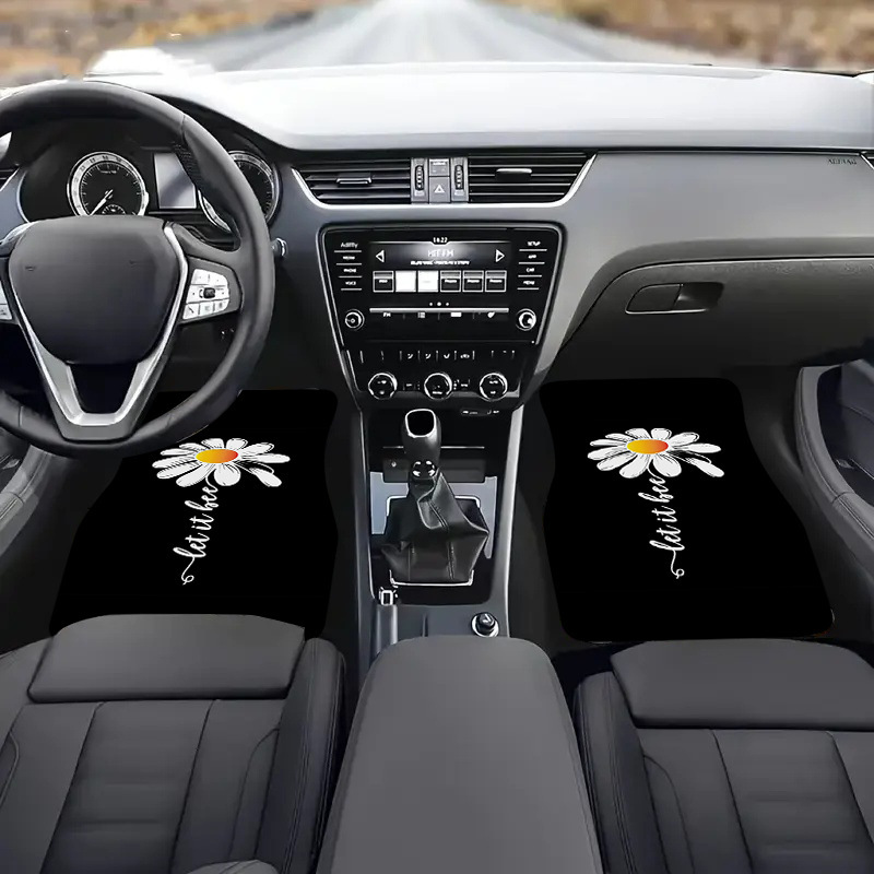 Cross-border Amazon dropshipping of small daisy car mats 4-piece set, non-slip and dirt-resistant interior floor mats wholesale