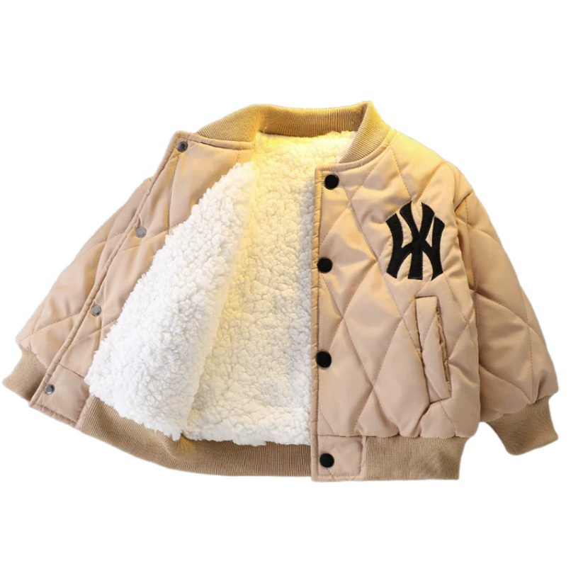 Зимние бархатные куртки для мальчиков, стильная утолщенная бейсбольная форма для маленьких мальчиков, детская хлопковая верхняя одежда, куртки, хлопковая верхняя одежда, дропшиппинг