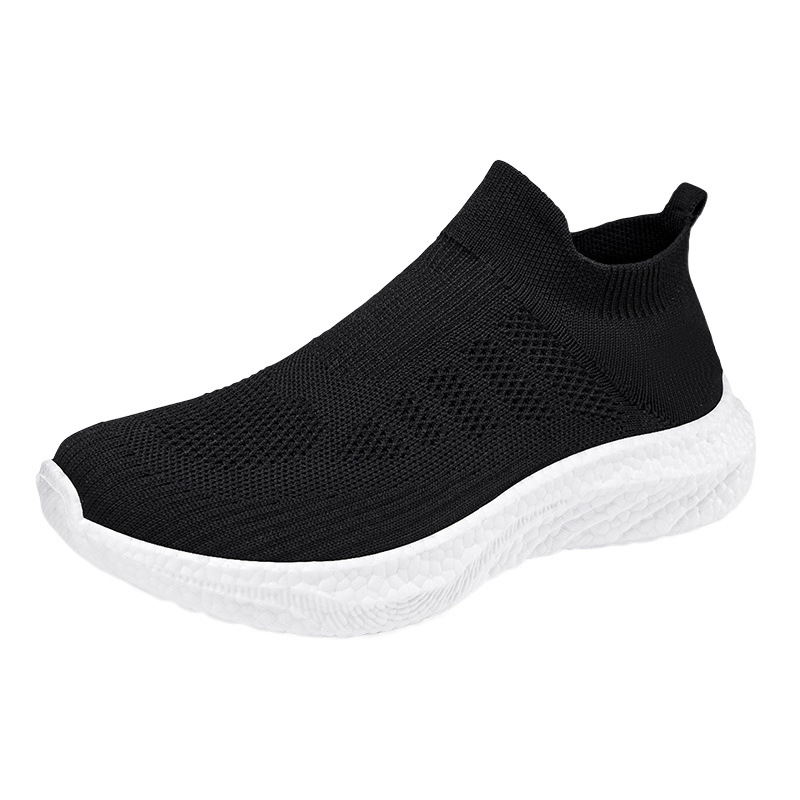 Zapatos para caminar para hombres y mujeres, zapatillas de deporte de un solo pie, calcetines casuales de verano para hombres, zapatos de tejido con suela de palomitas de maíz de tendencia transpirable