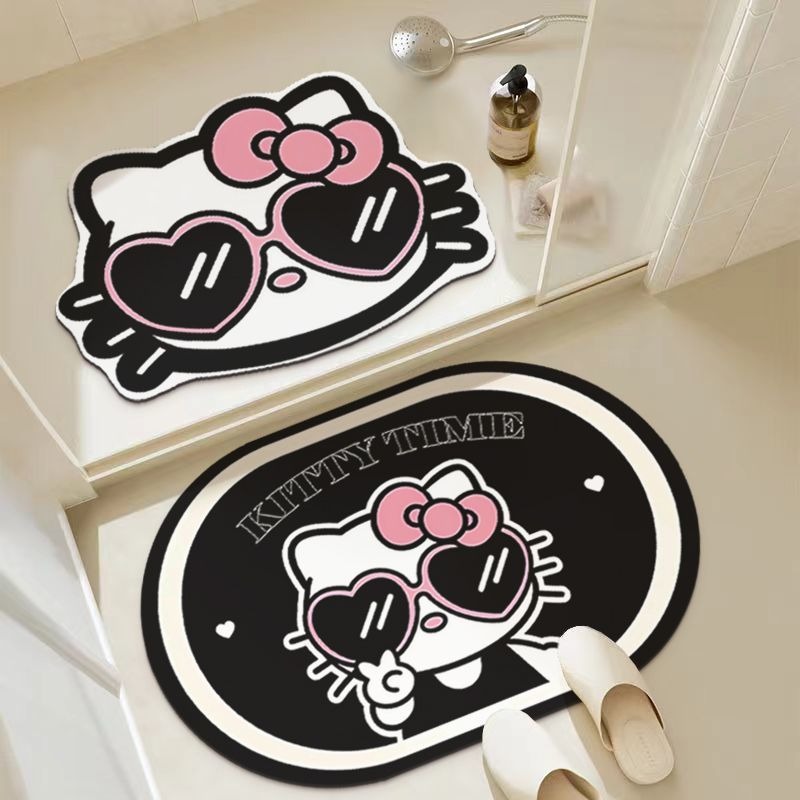 Kitty Gato alfombra de barro de diatomeas absorción de agua acolchado de secado rápido acolchado de inodoro anti-deslizante acolchado de puerta de entrada anti-sucia