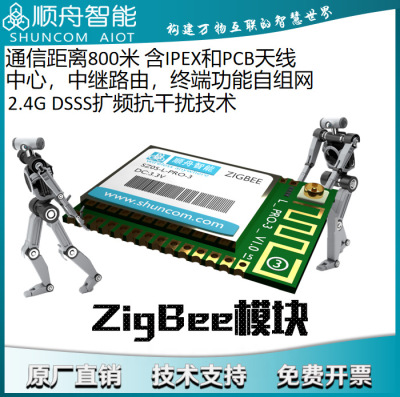 ZigBee modular 2.4G DSSS Spread Spectrum Full function modular Networking Line-of-sight transmission 800 rice SZ05