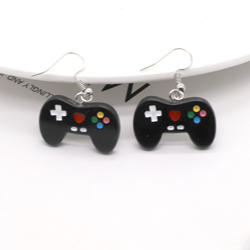 Iron Ear Needle Material Resin Inlay Material Retro Fashion Ethnic Style Irregular Metal Resin Drop Earrings