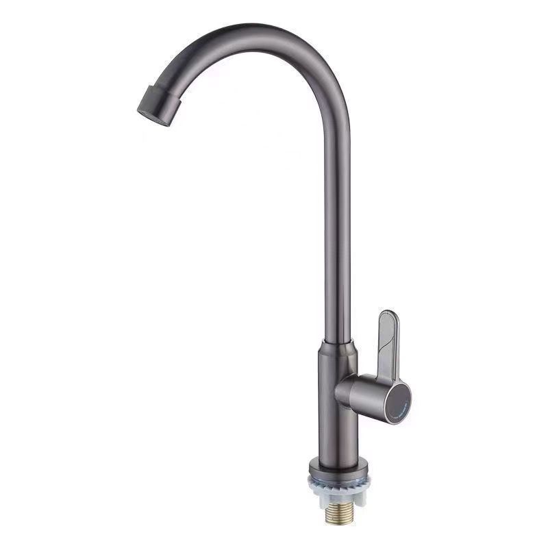 Lavadora de verduras de cocina gris de pistola bola de acero inoxidable grifo de agua fría único fregadero a prueba de salpicaduras doméstico lavabo giratorio image 6