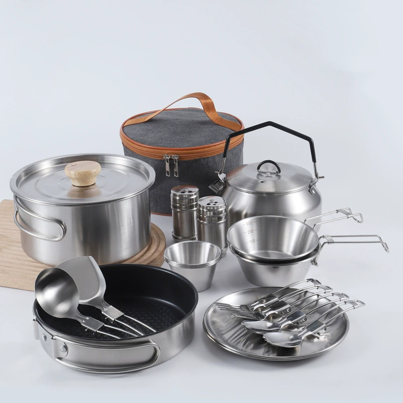 Travel handheld universal storage system stainless steel for camping, set