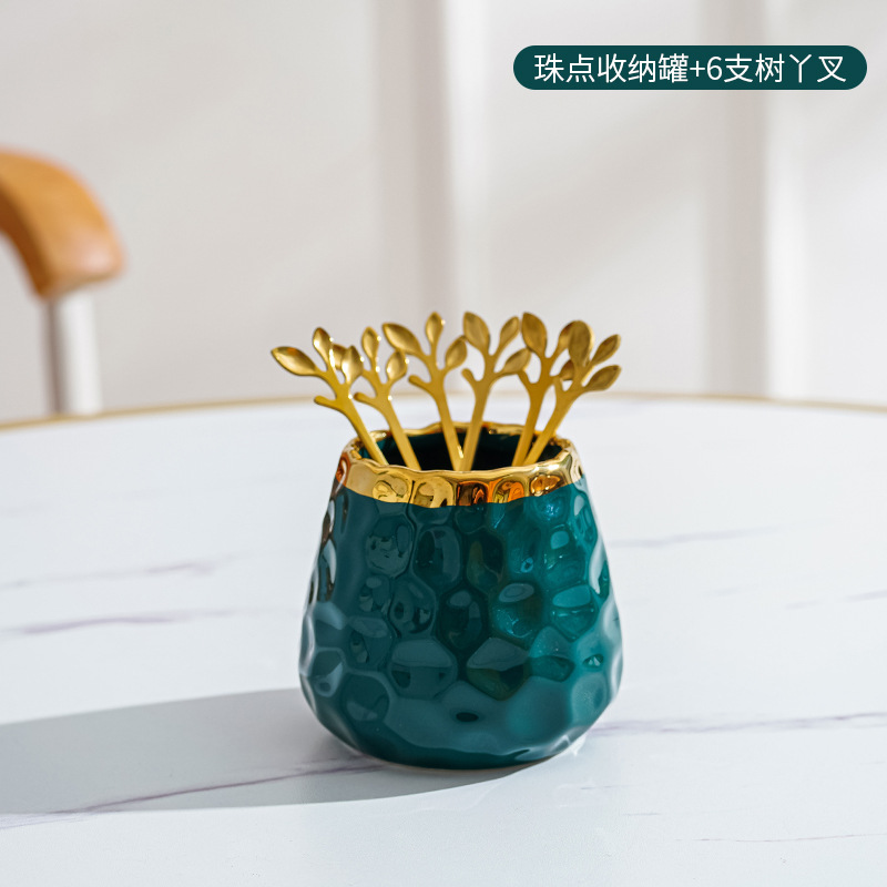 Luz de lujo estilo cerámica multi-capa plato de fruta sala de estar mesa de café snack placa hogar Internet celebridad dulces Placa de almacenamiento adornos de frutas secas