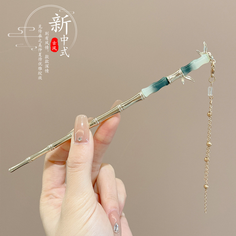 Nuevo estilo chino de alta sensibilidad pinzas de cabello estilo antiguo Liusu Bu Shake ropa antigua de ropa de estilo chino pinzas de cabello bandeja de cabello pinzas de cabello de madera pinzas de cabello
