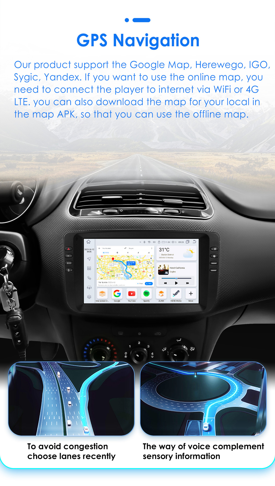 9inch Large Screen Suitable for 12-15 Fiat Panda Car Android Navigation Gps Navigator All-In-One Mp5