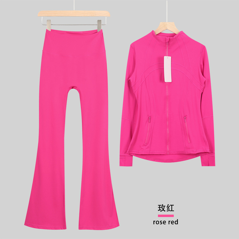 LULULACIE喇叭立领夹克运动套装DF外套上衣长袖女士健身服瑜伽服|undefined