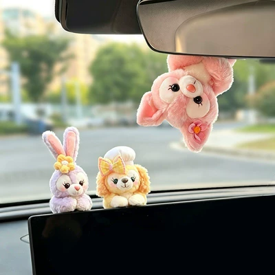 2026 New Car Rearview Mirror Ornament Linabell Lying Doll Car Interior Dashboard Screen Decoration Cute for Girls (Car ornaments) - purchasing-level-sweet-face-belle-lulu-bingbing