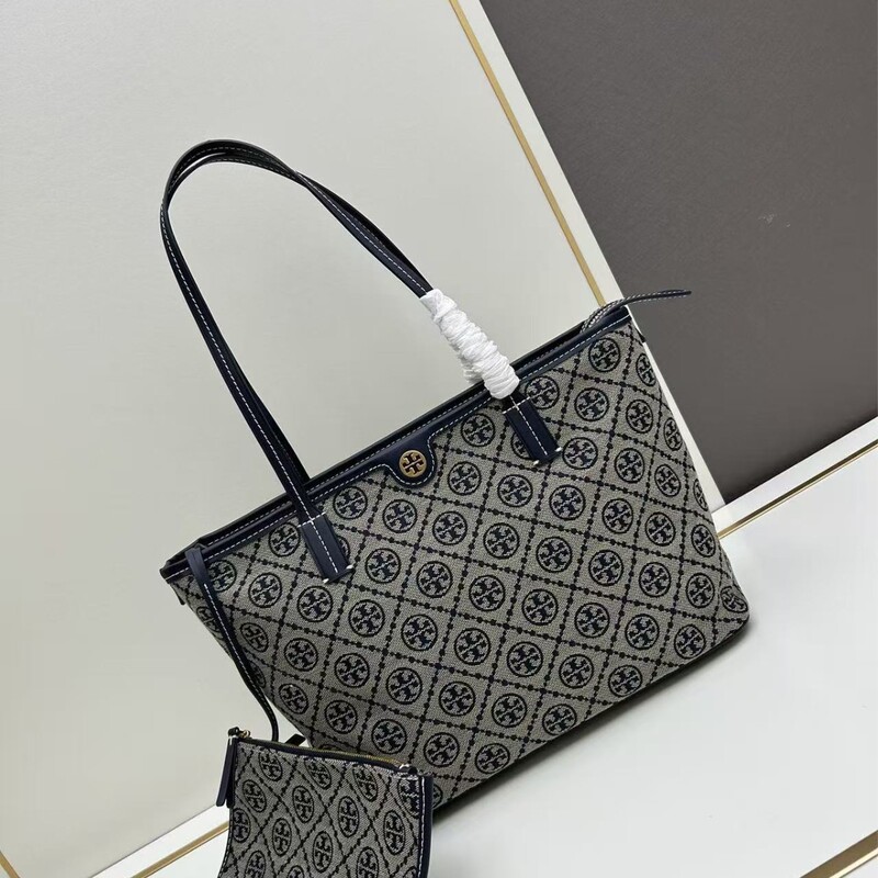 Tb Tote Bag Ella Canvas with Leather Shopping Bag Large Logo Nylon Shoulder Tote Chain Tote Women's Bag