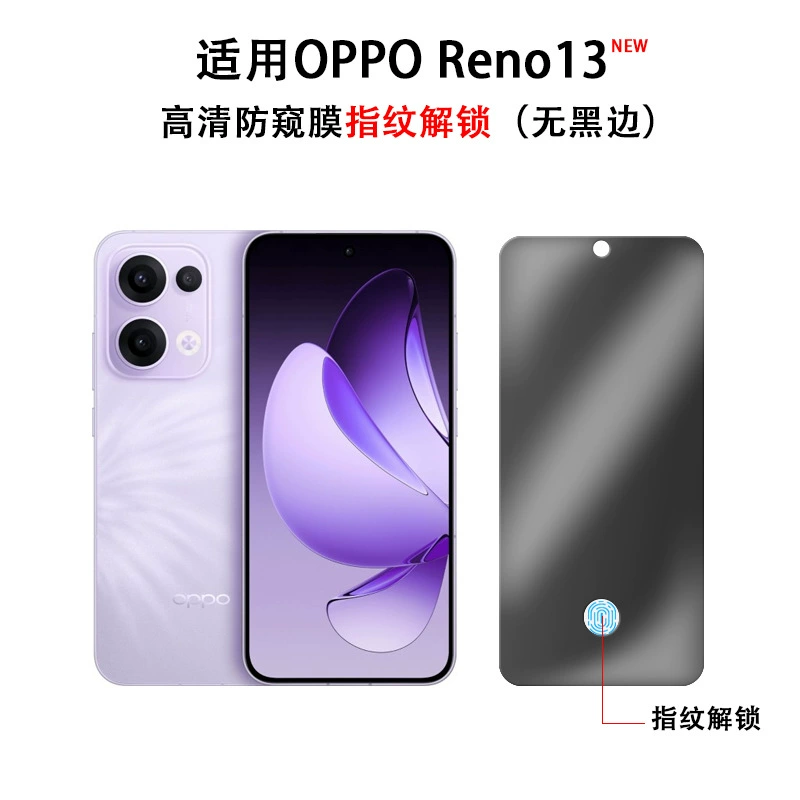 Защита электромобиля OPPO Reno13 HD защитной пленки анти-щур филм отпечаток пальца разблокировка версия мобильного телефона закалённая плёнка толща клей без чёрных краёв