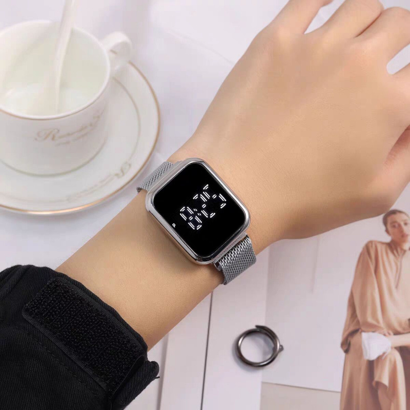 Nuevo reloj multifuncional de tecnología negra tendencia de moda versátil simple tacto magnetismo reloj de pulsera adolescente para hombres y mujeres