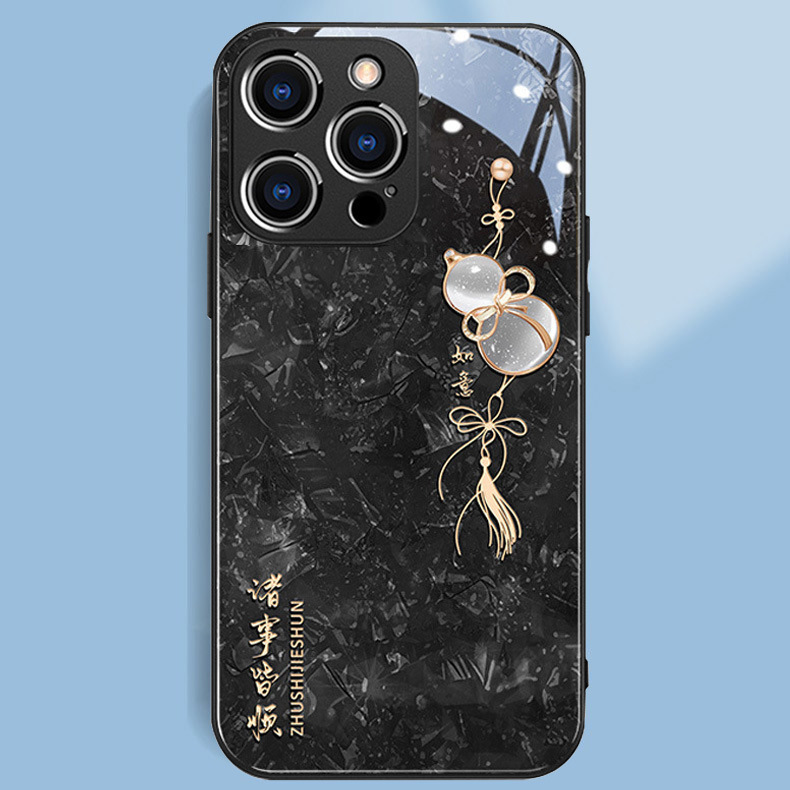 Ruyi Gourd Suitable for Apple 16Promax Mobile Phone Case 15 Liquid Glass 14 National Trend 13 High-End Sense 12 Women Ruyi Gourd Suitable for Apple 16Promax Mobile Phone Case 15 Liquid Glass 14 National Trend 13 High-End Sense 12 Women