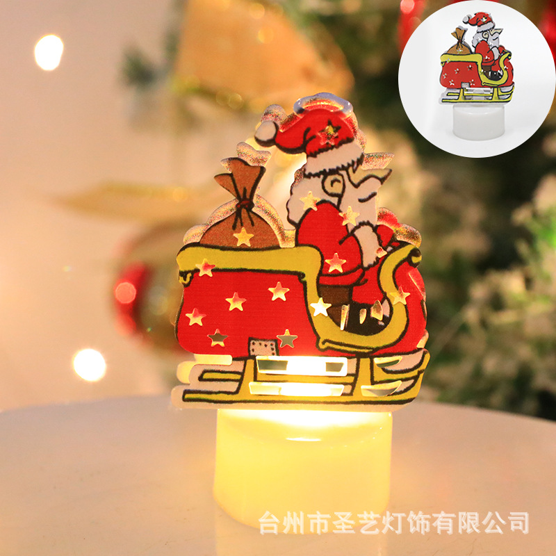 Nuevas velas electrónicas transfronterizas árbol de Navidad Papá Noel lámpara muñeco de nieve velas creativas decoración de luces nocturnas image 8