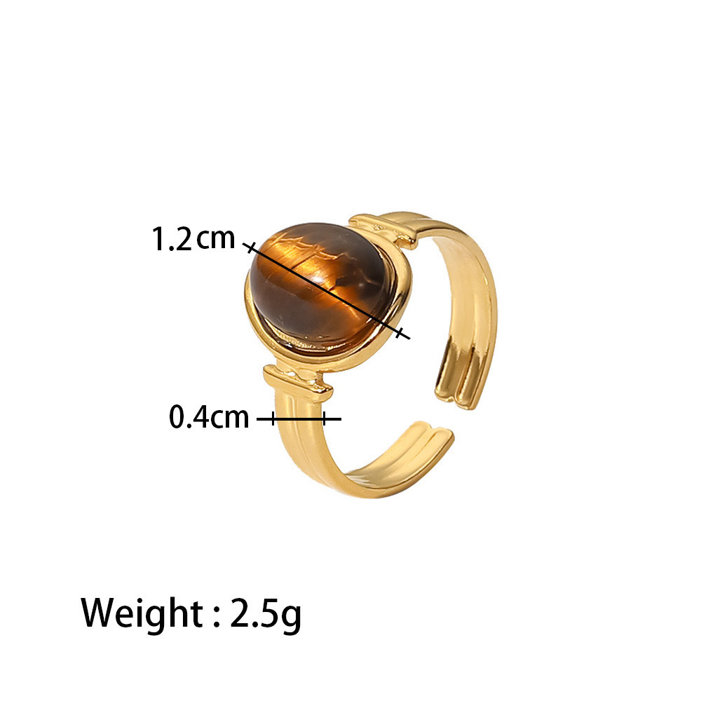 304 Stainless Steel Material Wholesale Jewelry Retro Oval 304 Stainless Steel Open Rings