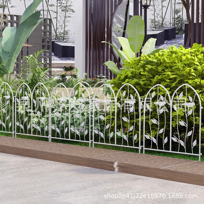 European-Style Wrought Iron Outdoor Garden Fence Courtyard Balcony Vegetable Garden Flower Bed Small Fence Plant Ground Partition Low Guardrail