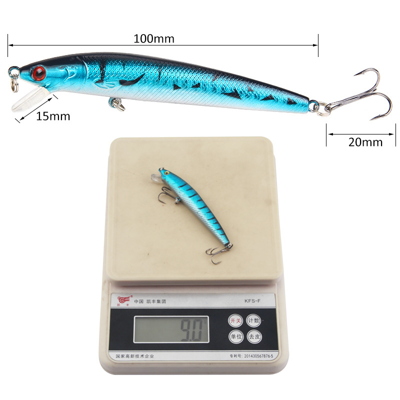 Floating Minnow Lures 10 Colors Hard Plastic Baits Bass Trout Saltwater Sea Fishing Lure