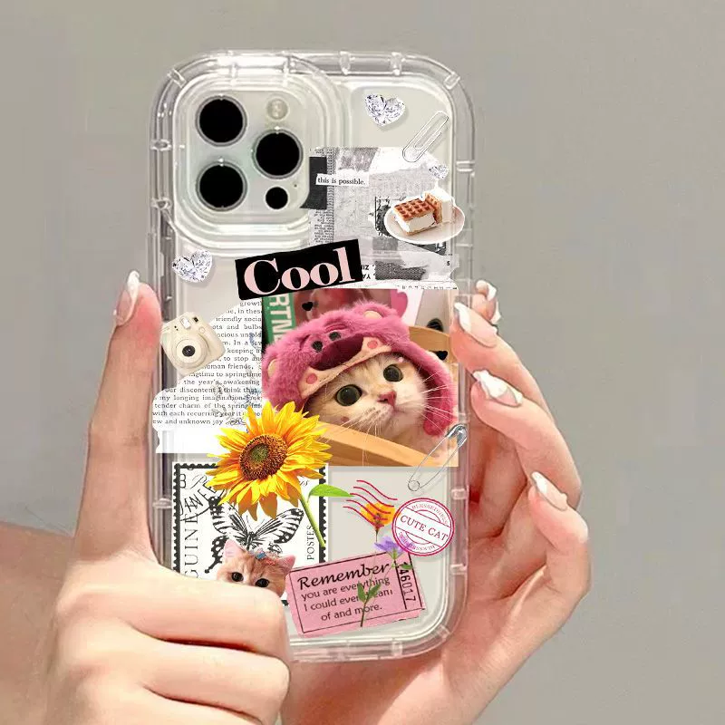 Чехол для телефона совместимый с воздушным мешком Apple, iPhone14 Pro, iPhone 12/11, котёнок, iPhone, 16promax, для любимого