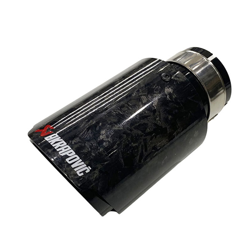 Single outlet carbon fiber stainless steel exhaust pipe tail throat muffler satin carbon fiber silver blue black