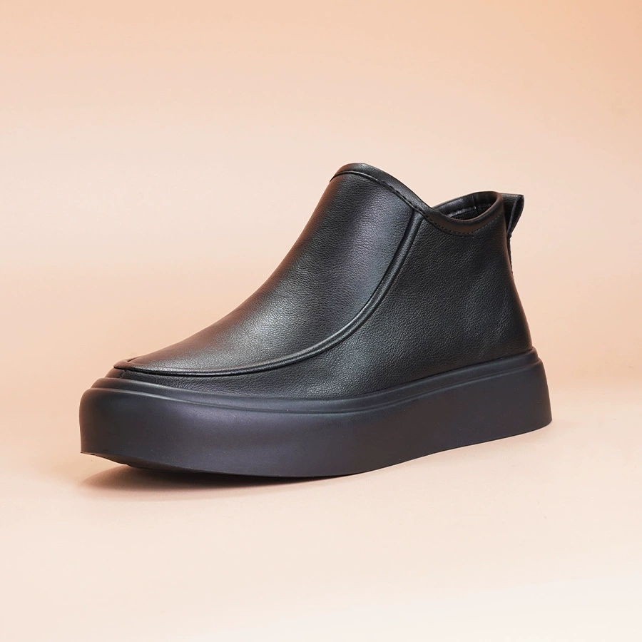 Ботинки Martin Мужские зимние британские ботинки Челси мужские ботинки плюс бархатные теплые высокие кожаные ботинки тренд дикие хлопковые ботинки