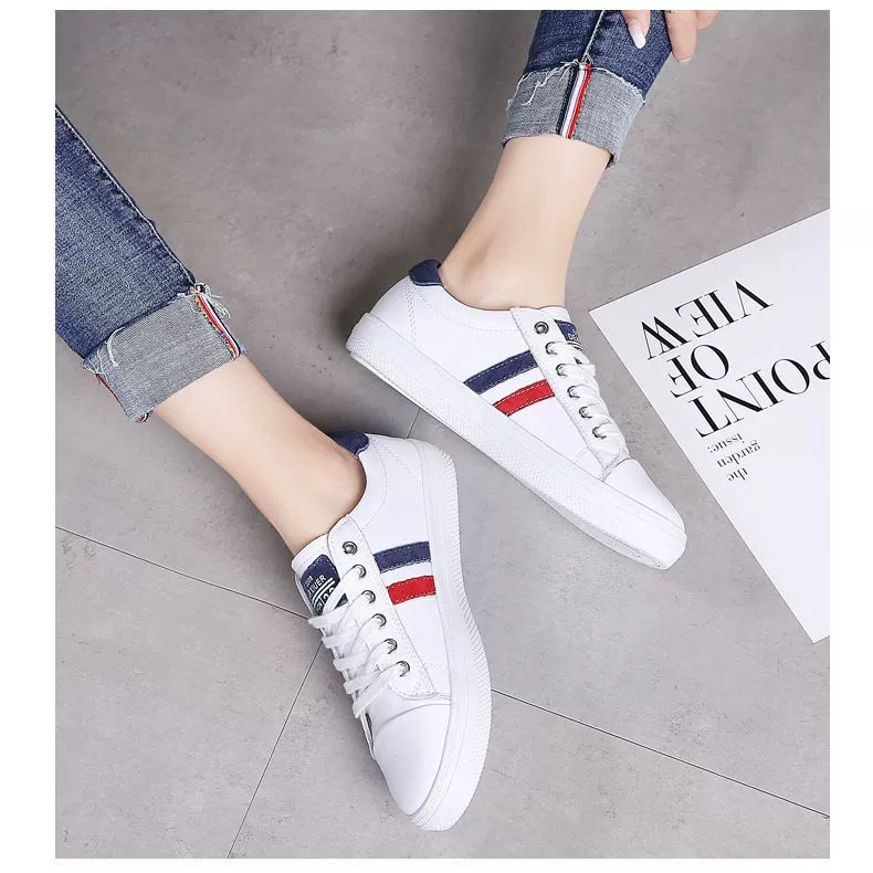 Женская обувь для досок, весна-осень 2023, белые туфли в Корейском стиле из воловьей кожи, Женская универсальная модная обувь на плоской подошве, Повседневная Студенческая обувь для досок