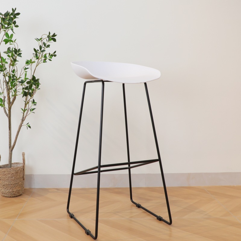 Silla de Bar nórdica moderna silla de Bar de plástico minimalista pierna reforzada ocio barra clara recepción Cafe silla alta