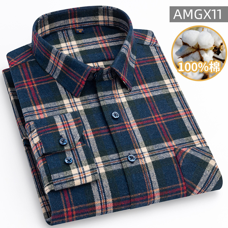 2024 primavera camisa a cuadros masculina americana retro camisa casual de algodón de manga larga ropa de hombre alta sensación masculina