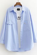 牛仔衬衫外套女韩版宽松春秋新款洋气中长款长袖衬衣上衣