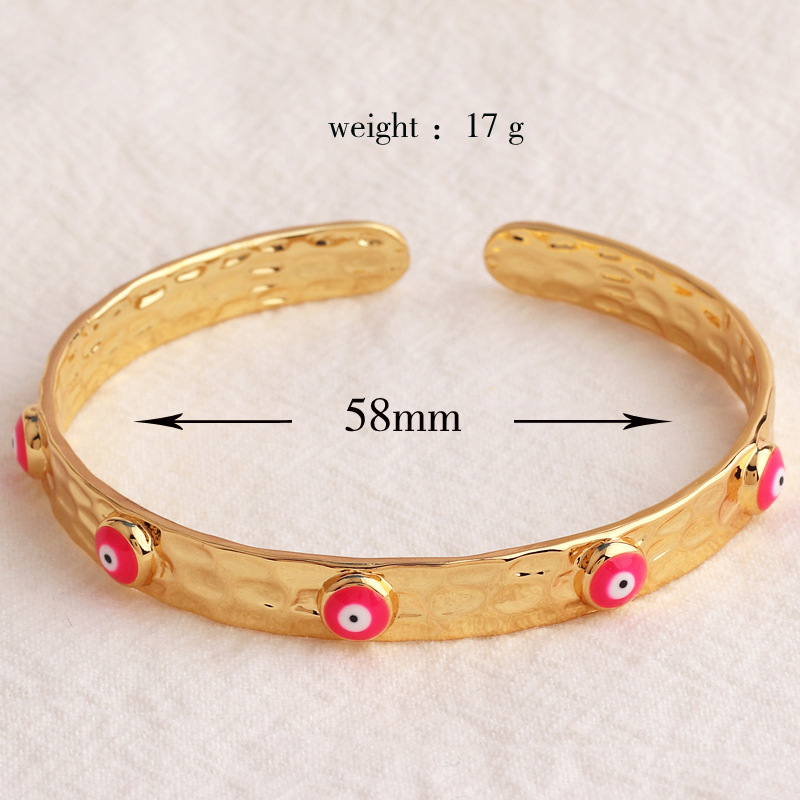 21g Weight Cuff Bracelets Jewelry Accessory Type Retro Devil's Eye Copper 18k Gold Plated Cuff Bracelets In Bulk
