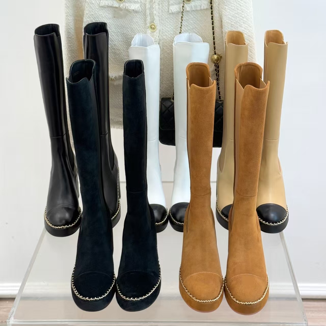 Autumn universal high boots platform