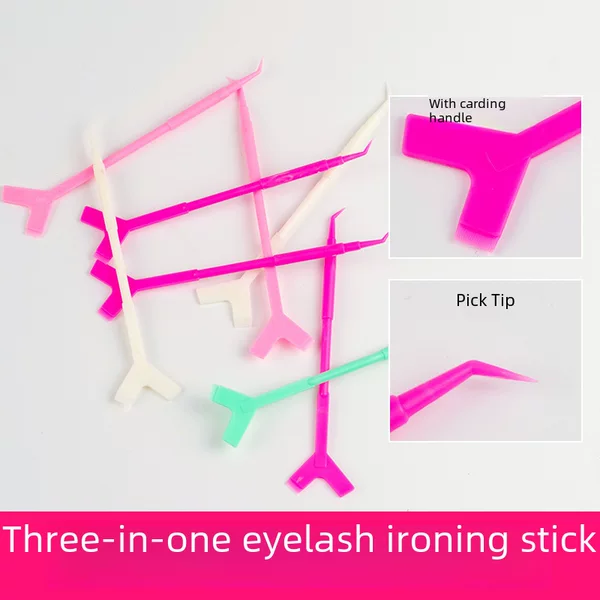 Three-in-one eyelash perm pick-up stick false eyelash beauty tool stick doll perm stick
