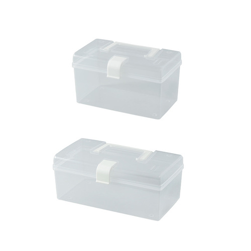 Household transparent storage box desktop plastic storage box portable storage box small box storage box medicine box storage box