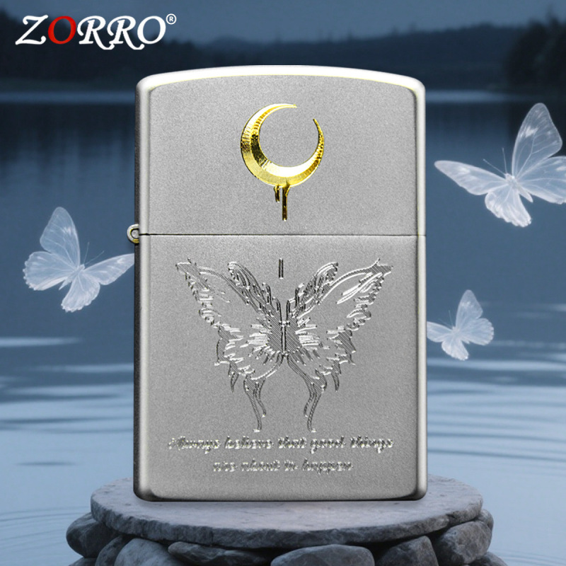 正品ZORRO佐羅砂クロム星月蝶灯油ライター精雕代発正品意地灘卸売り|undefined