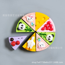 创意仿真3D水果卡通动物蛋糕树脂冰箱贴磁性贴居家装饰品