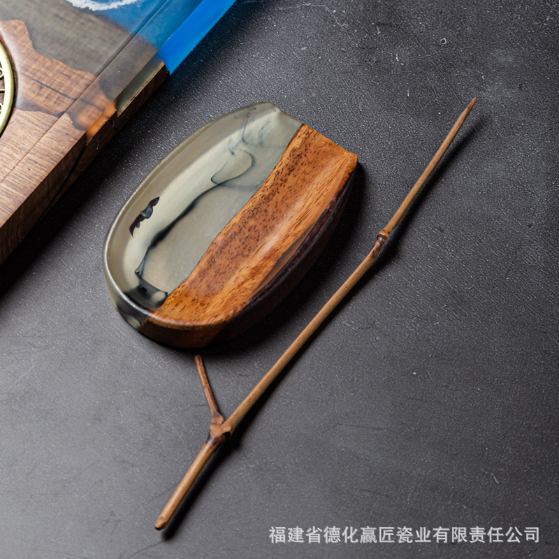 Nuevo norteamericano negro de nuez té tres piezas juego de té kung fu té accesorios de madera sólida té cucharas de té despertador de té