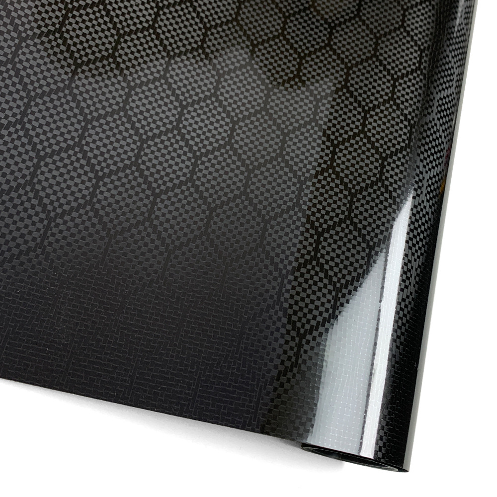 Temu Hot Sale Pet Forged Diamond Carbon Fiber Black Self-Adhesive Interior Rearview Mirror Full Body Sticker Film