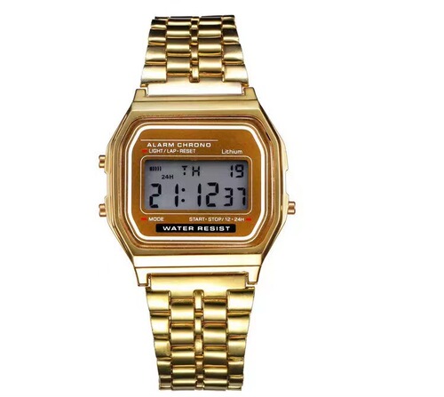 New Factory Steel Strap Small Square Hand-Made or Non-Hand-Made Fashion Transparent Bracelet Student Electronic Watch