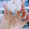 Silver needle, fashionable zirconium, earrings, silver 925 sample, European style, internet celebrity