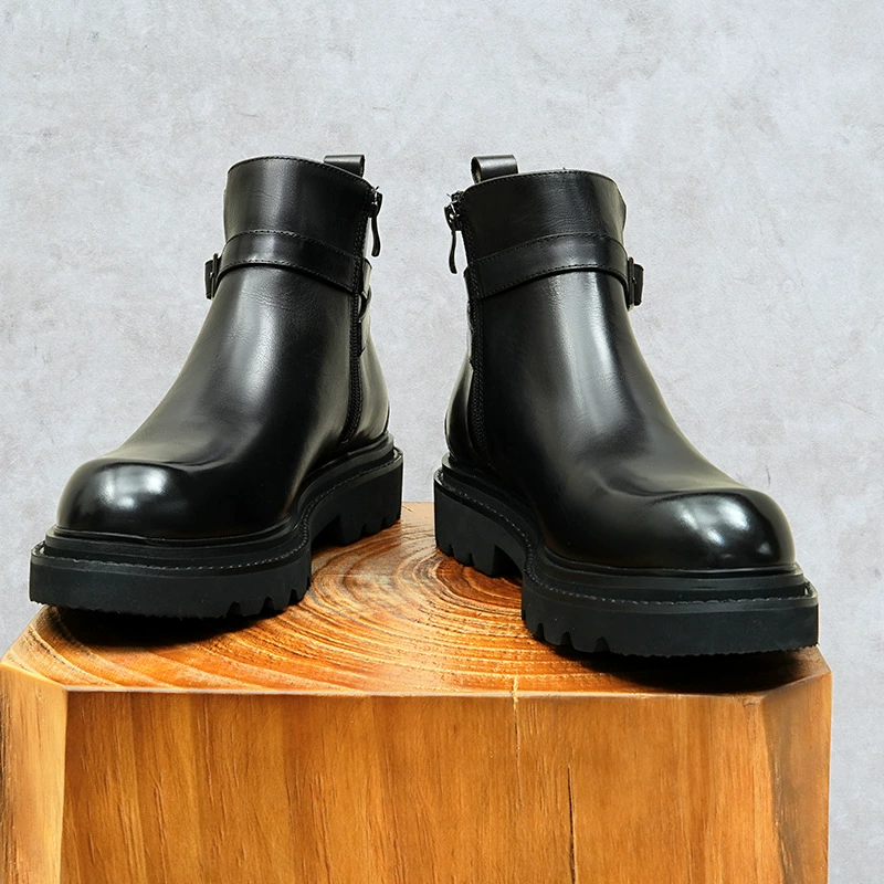 Мужские кожаные ботинки Деловая пряжка в британском стиле