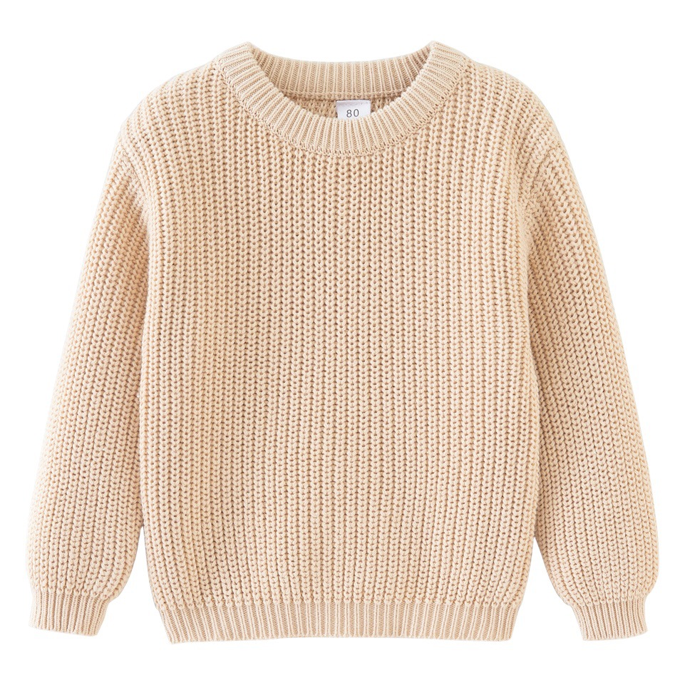 Comercio exterior transfronterizo primavera y otoño algodón niños cuello redondo Jersey niños sueltos niñas bebé de punto camisa de fondo