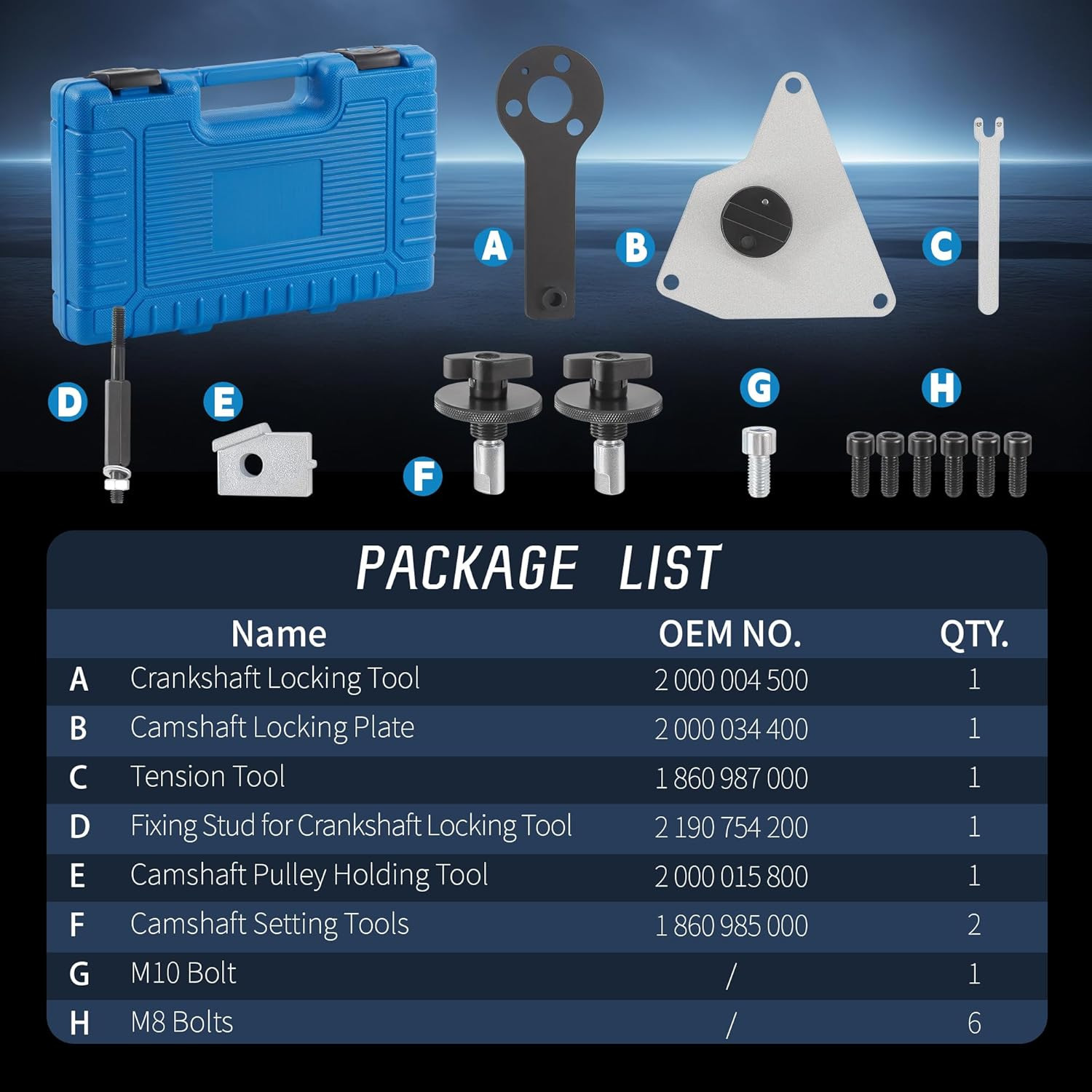 12-Piece Timing Tool Set for Jeep, Alfa Romeo, Chrysler, Lancia, Fiat 1.4t Engines