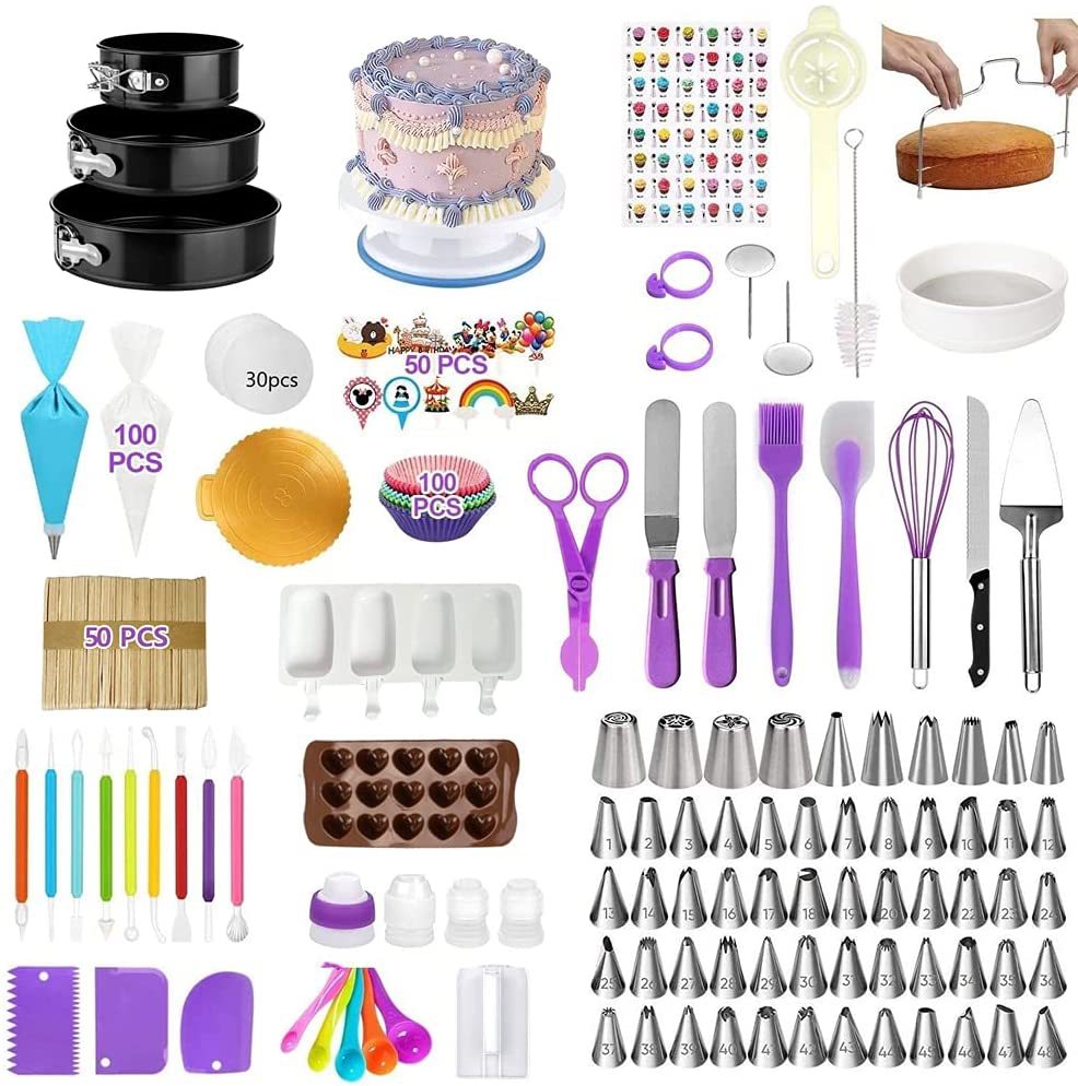 Set de repostería 493 piezas | Boquillas, moldes y herramientas para hornear