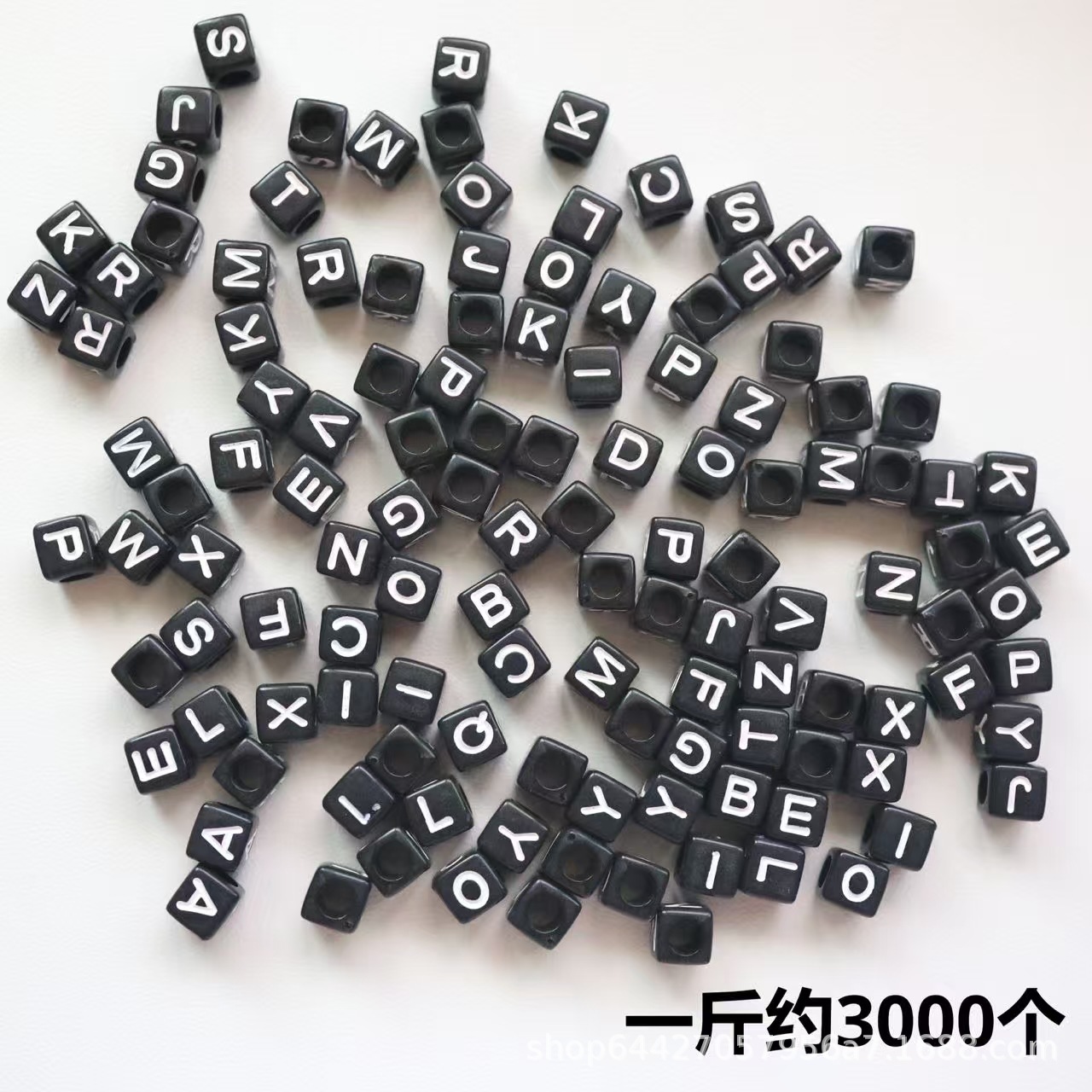 Cuentas de letras de patrón acrílico de agujero pasante cuentas sueltas diy pulsera de cadena de teléfono móvil joyería de cadena de todo fósforo accesorios con cuentas