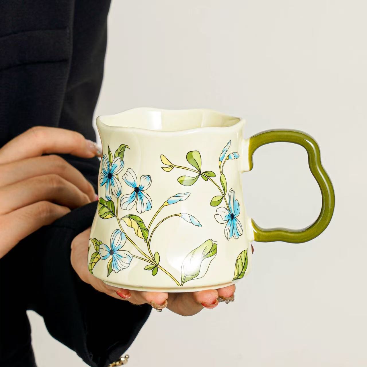 Taza de alta calidad de marca de cerámica medieval taza de diseño de gran capacidad taza de agua taza de café de oficina de mujer taza de té